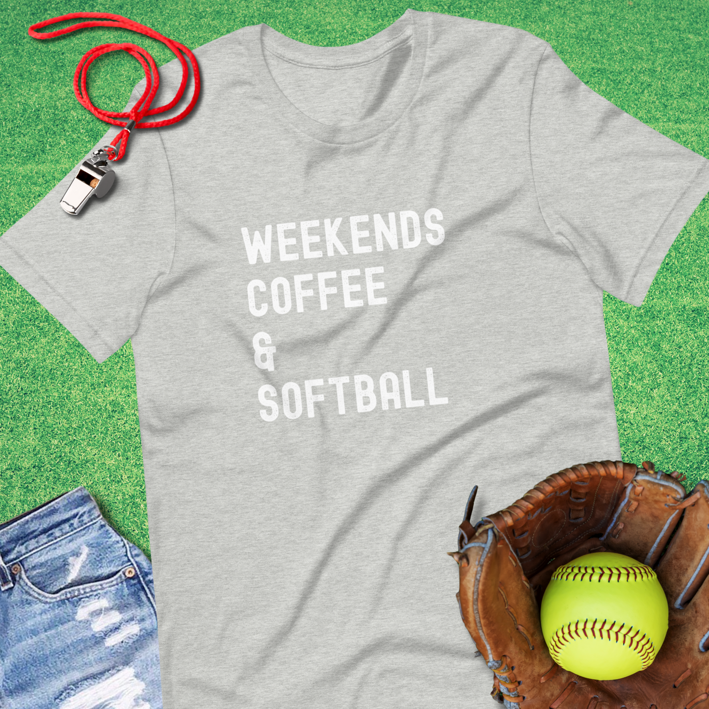 Weekends Coffee and Softball t-shirt