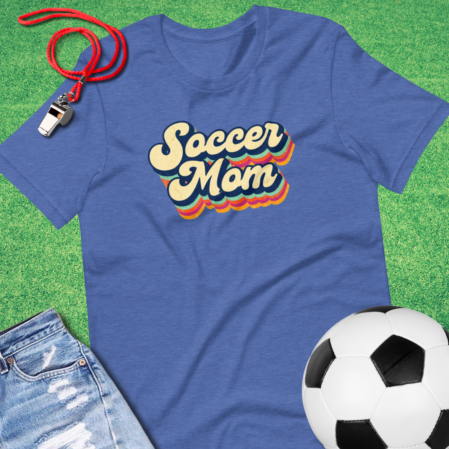 Soccer Mom Rainbow Retro T-Shirt