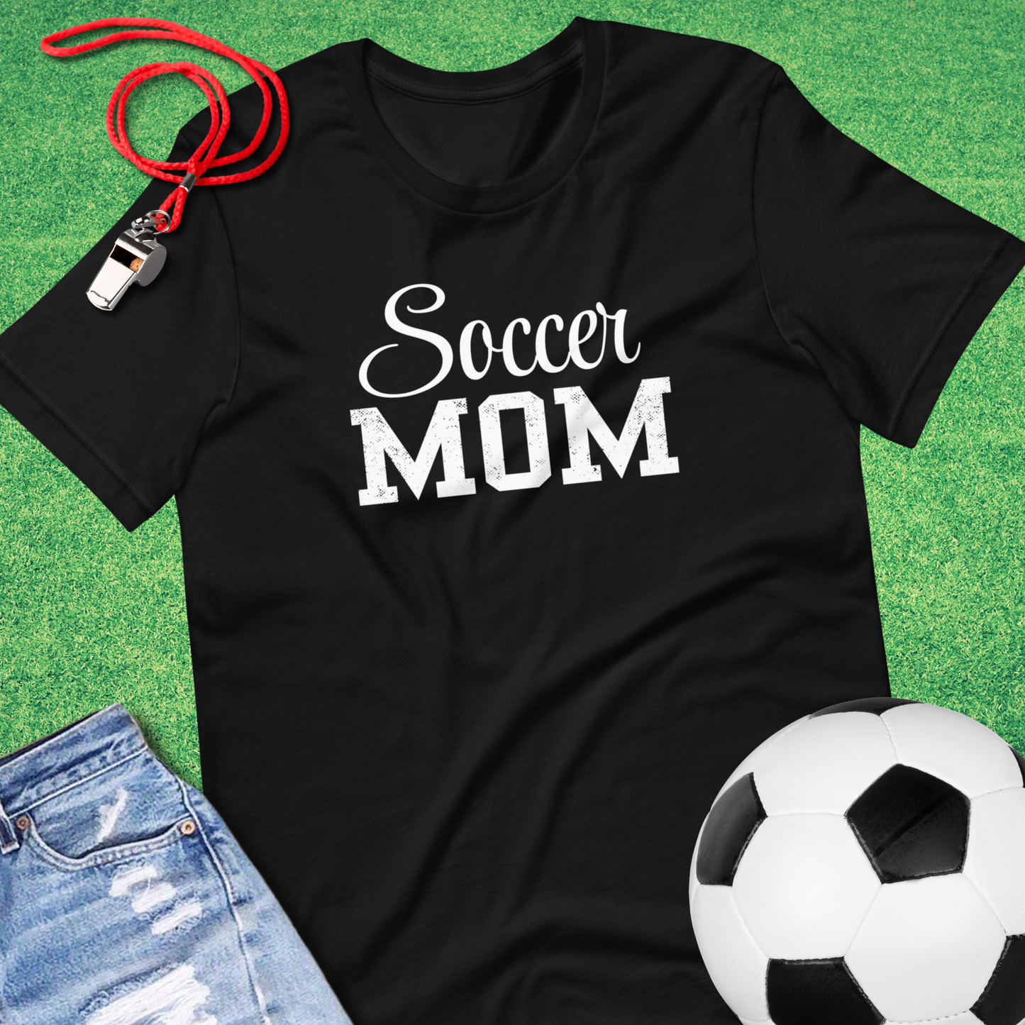 black classic Soccer Mom shirt for games or practice gift