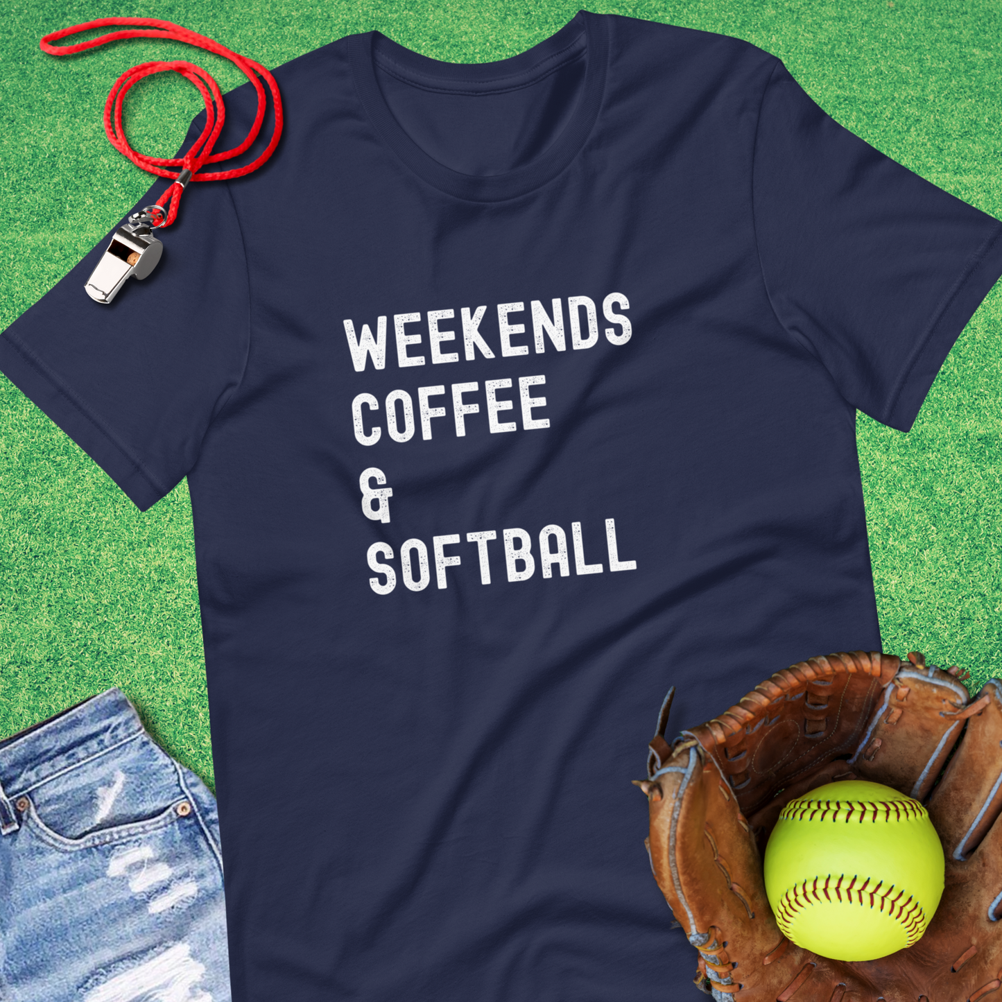 Weekends Coffee and Softball t-shirt