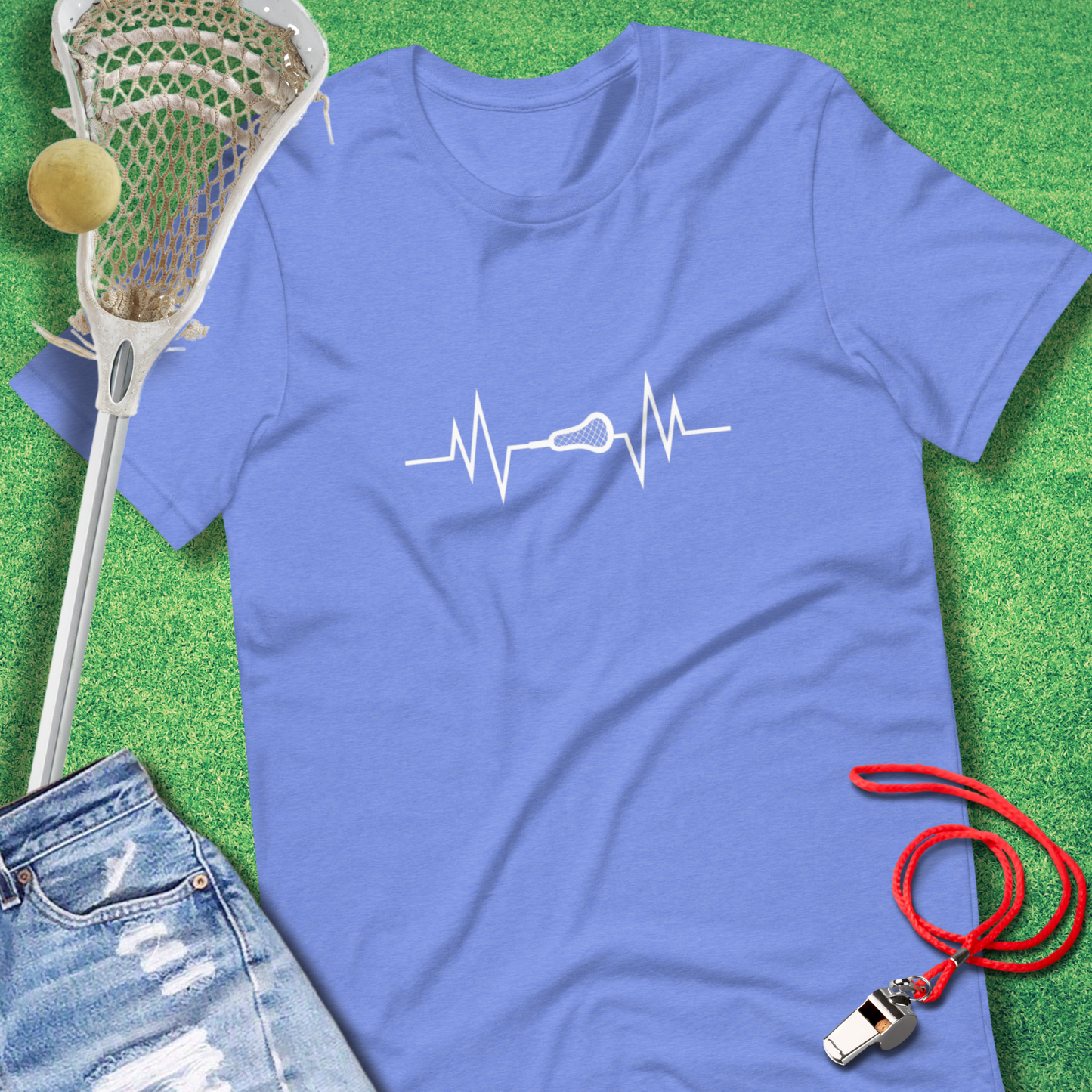 blight blue heartbeat shirt for lacrosse mom ideal gift