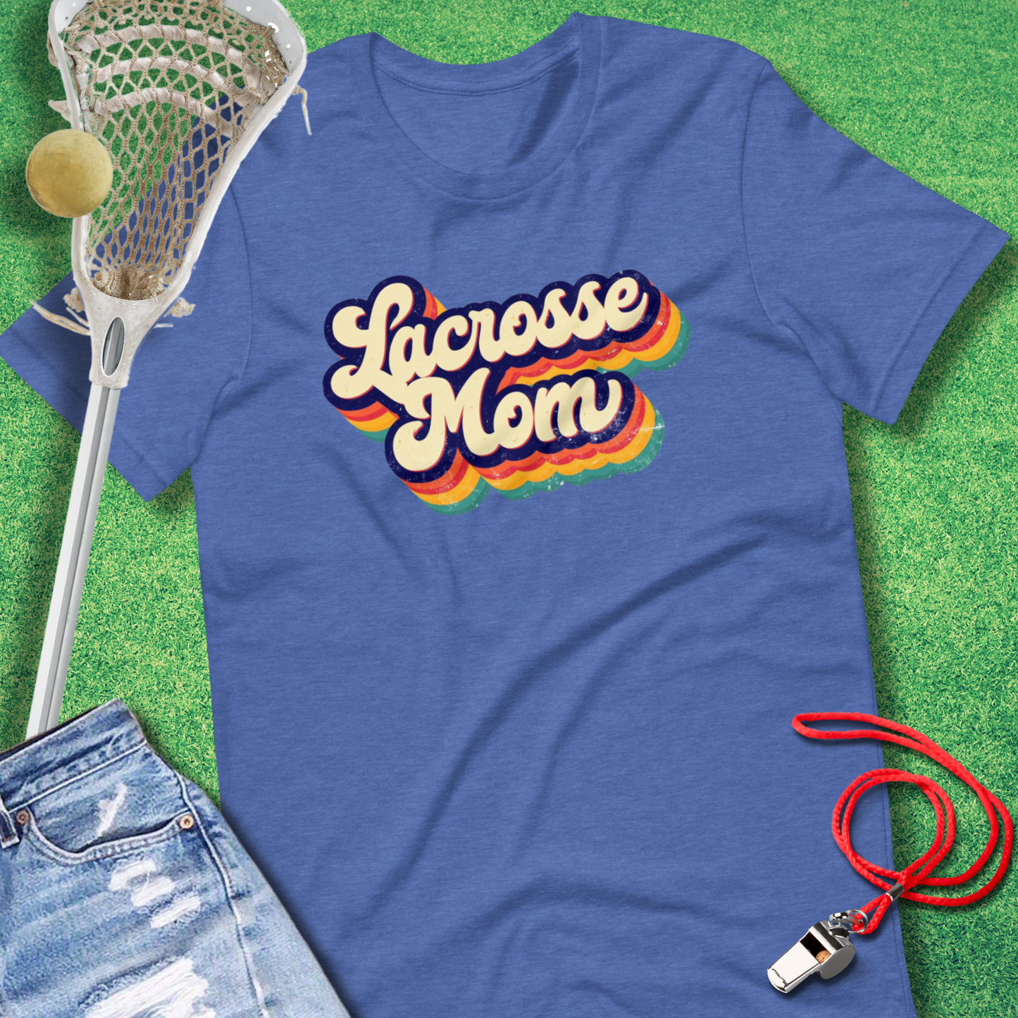 Colorful retro Lacrosse Mom shirt, ideal gift for proud lacrosse parents