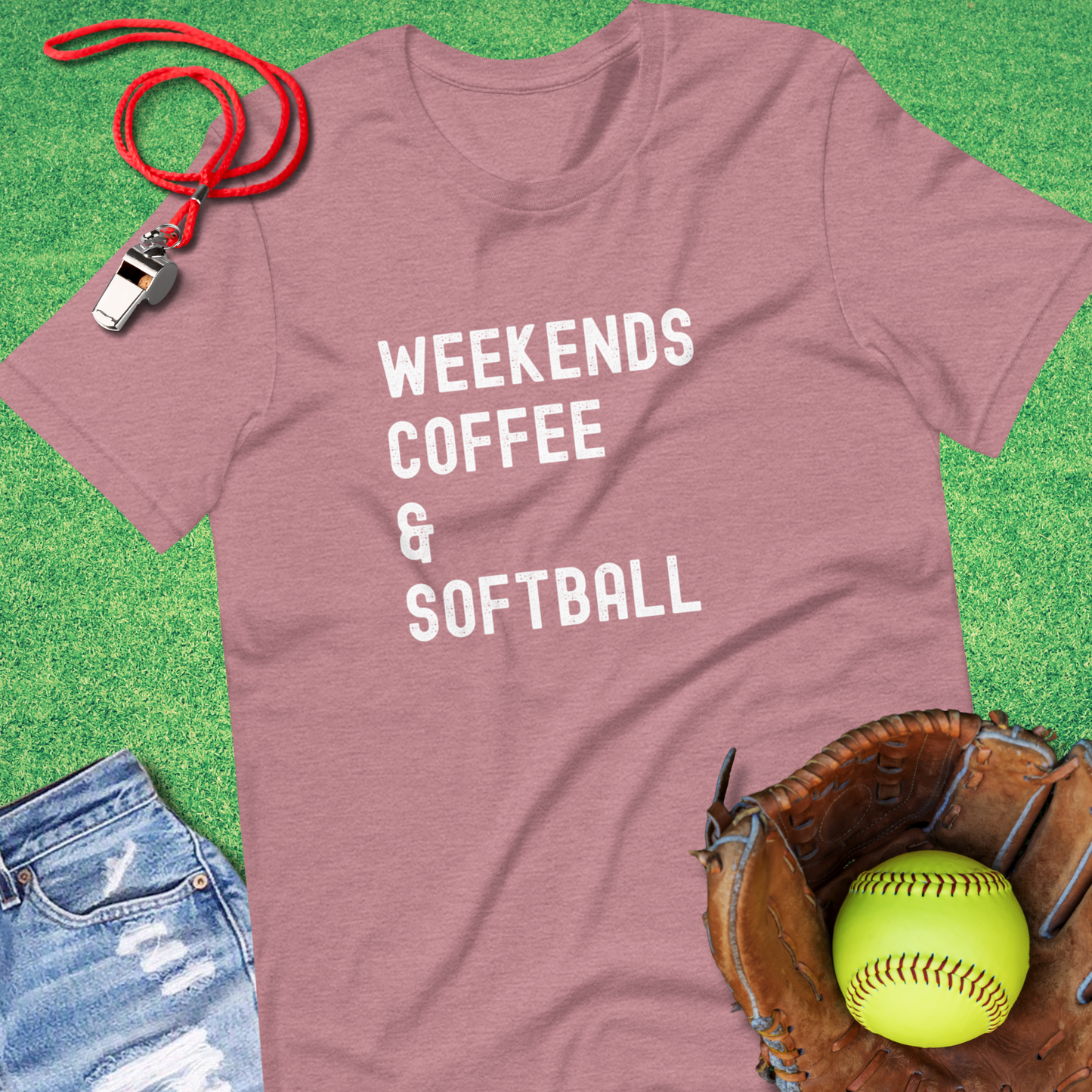 Weekends Coffee and Softball t-shirt