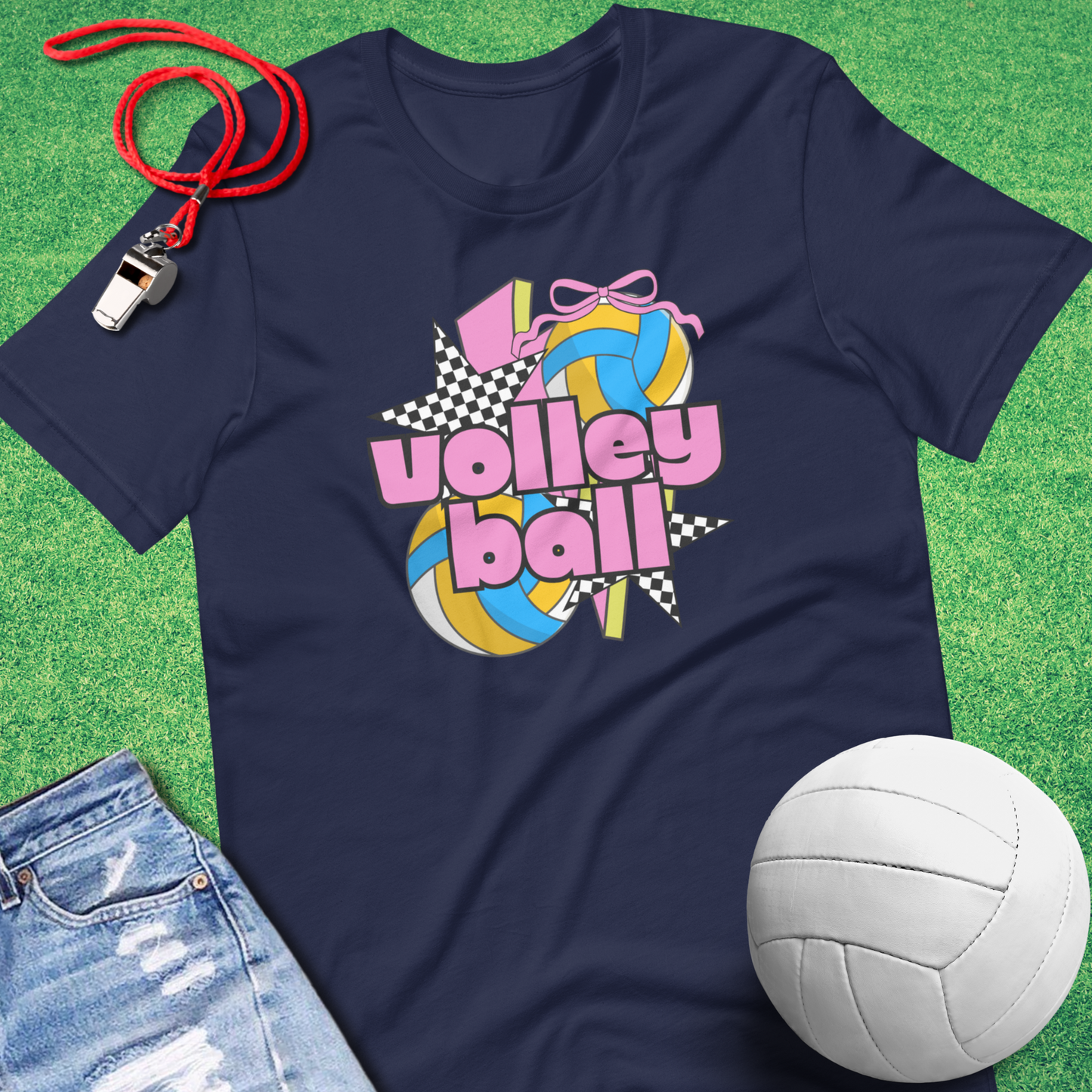 90's Volleyball T-Shirt in Navy - Bold Courtside Apparel for Players and Fans | Sideline Gods