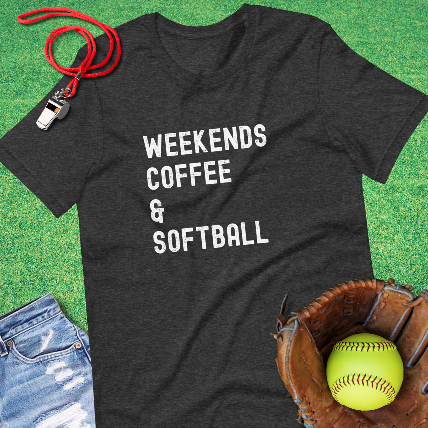Weekends Coffee and Softball t-shirt
