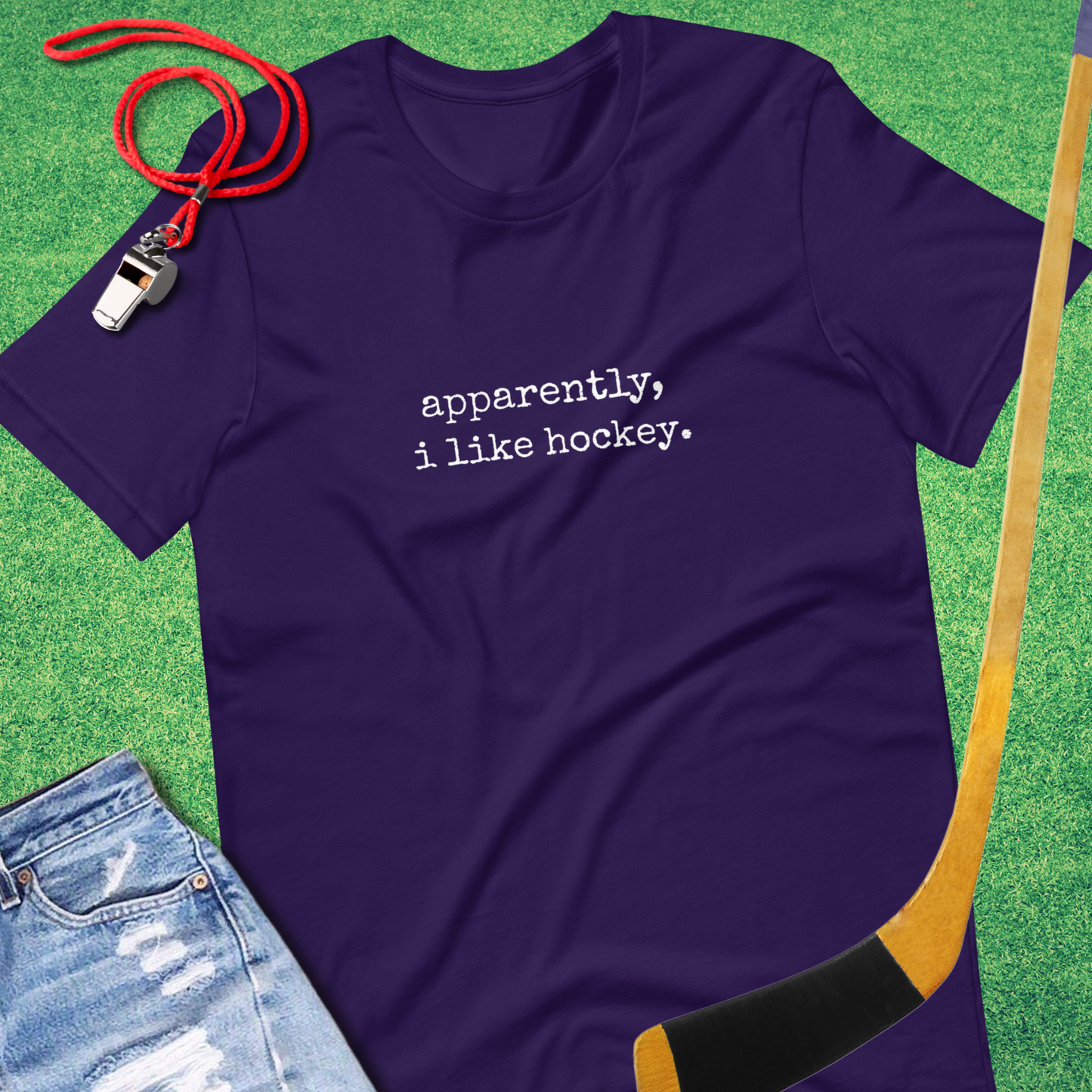 Apparently, I Like Hockey T-Shirt in Team Purple - Funny Hockey Gear | Sideline Gods