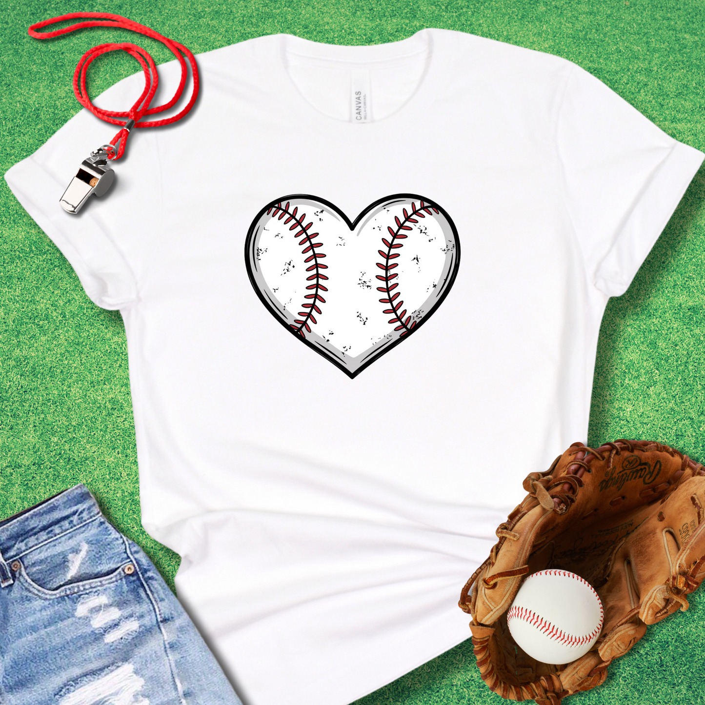Baseball Heart shirt in white – baseball mom tee