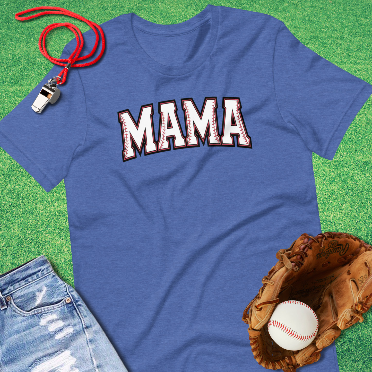 Baseball Mama T-Shirt in Heather True Royal - Baseball Mom Tournament T-Shirt | Sideline Gods