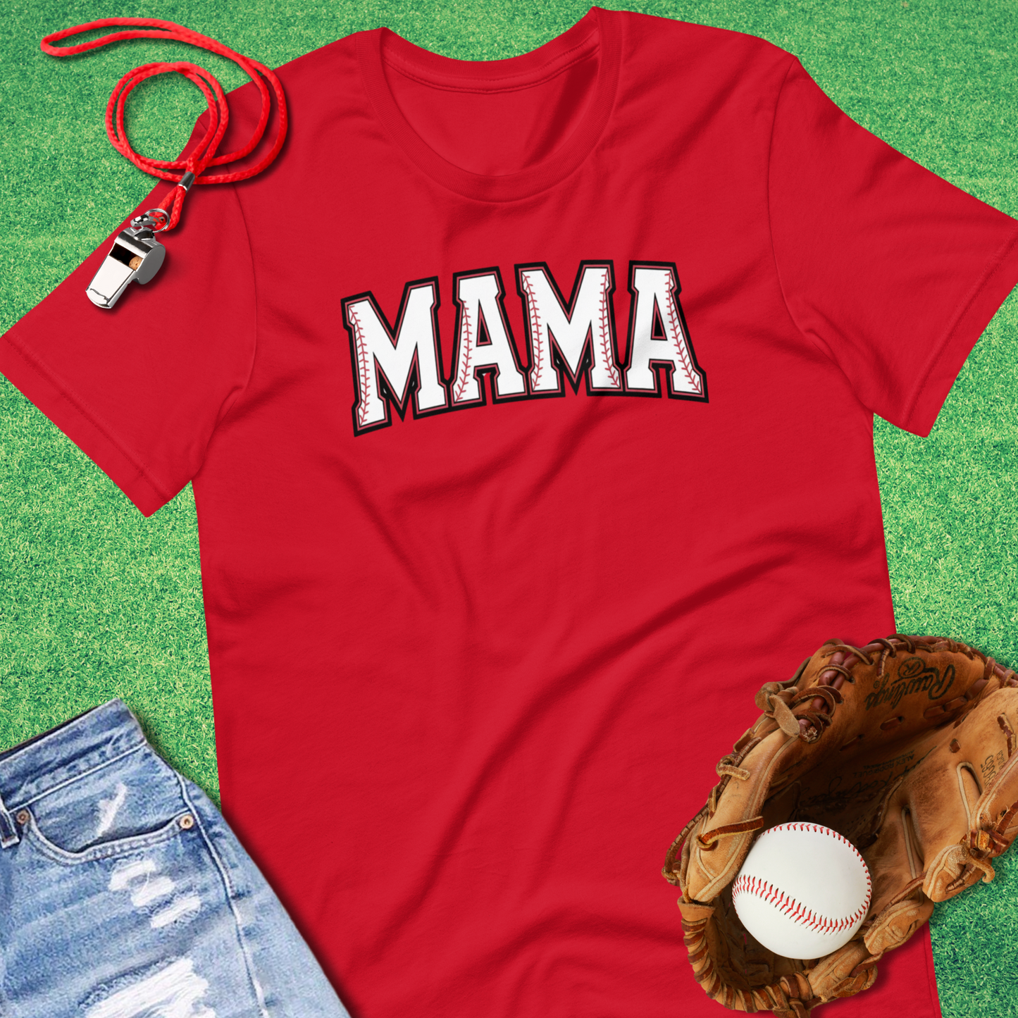 Baseball Mama T-Shirt in Red - Baseball Mom Tournaments T-Shirt | Sideline Gods