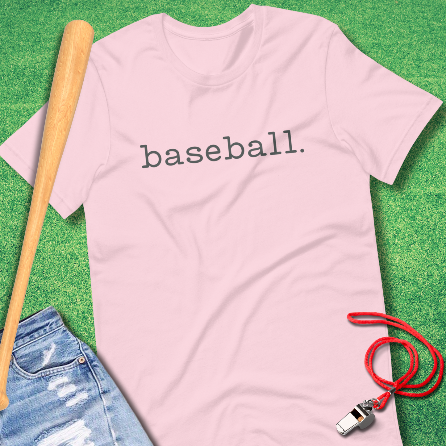 Baseball Period T-Shirt in Soft Pink - Minimalist Baseball T-Shirt | Sideline Gods