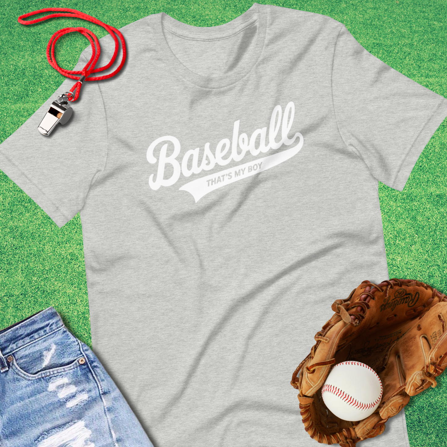 Baseball: Thats My Boy T-Shirt in Athletic Heather - Baseball Tailgating T-Shirt | Sideline Gods
