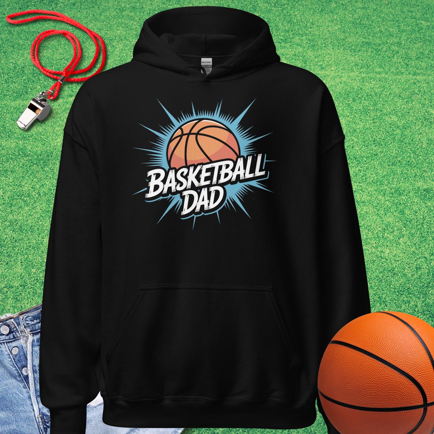 Basketball Dad Graffiti Hoodie in Black - Basketball Dad Gift | Sideline Gods