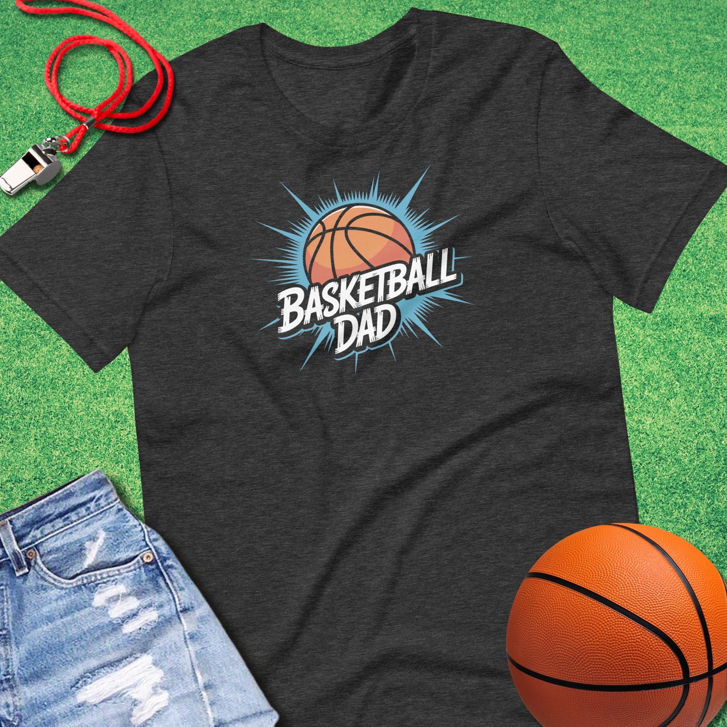 Basketball Dad Graffiti T-Shirt in Dark Grey Heather - BBall Dad T-Shirt | Sideline Gods