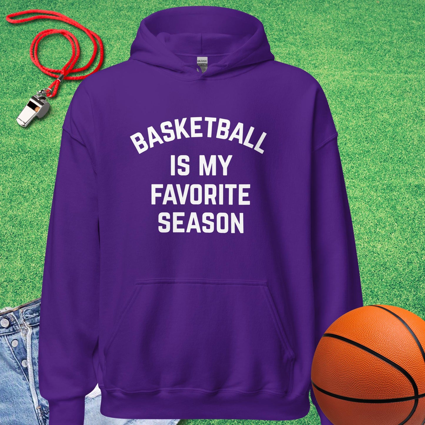 Basketball Is My Favorite Season Hoodie in Purple - Minimalist Basketball Hoodie | Sideline Gods