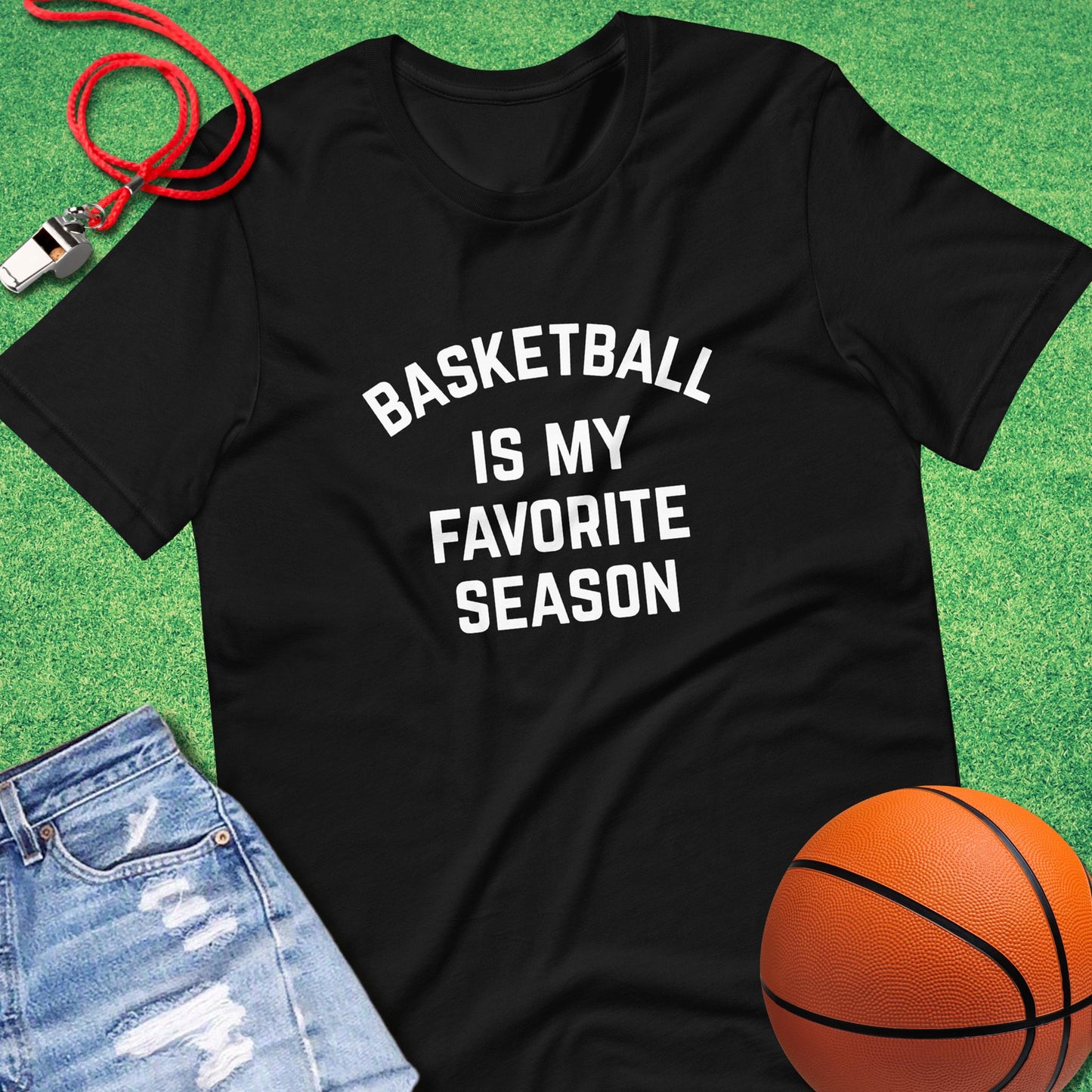 Basketball Is My Favorite Season T-Shirt in Black - Classic Basketball Gear | Sideline Gods