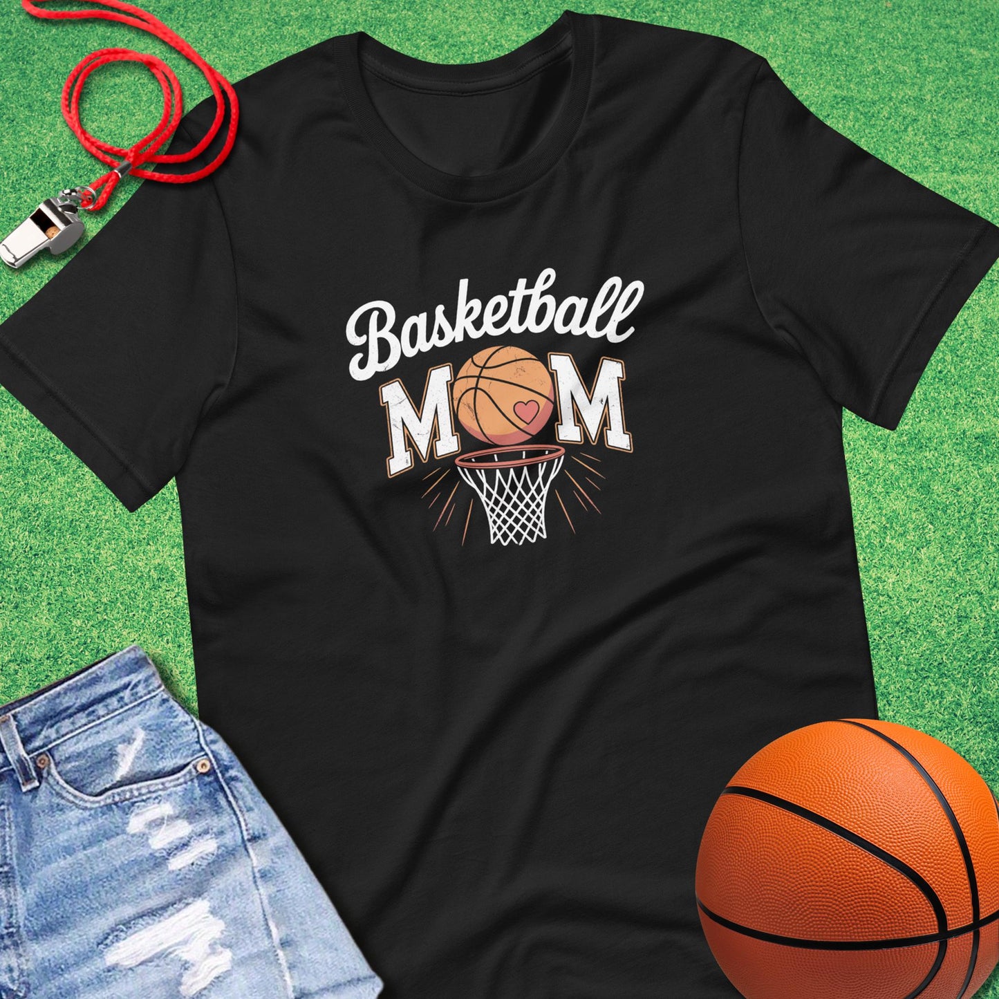 Basketball Mom Distressed T-Shirt in - Basketball Mom Spirit | Sideline Gods