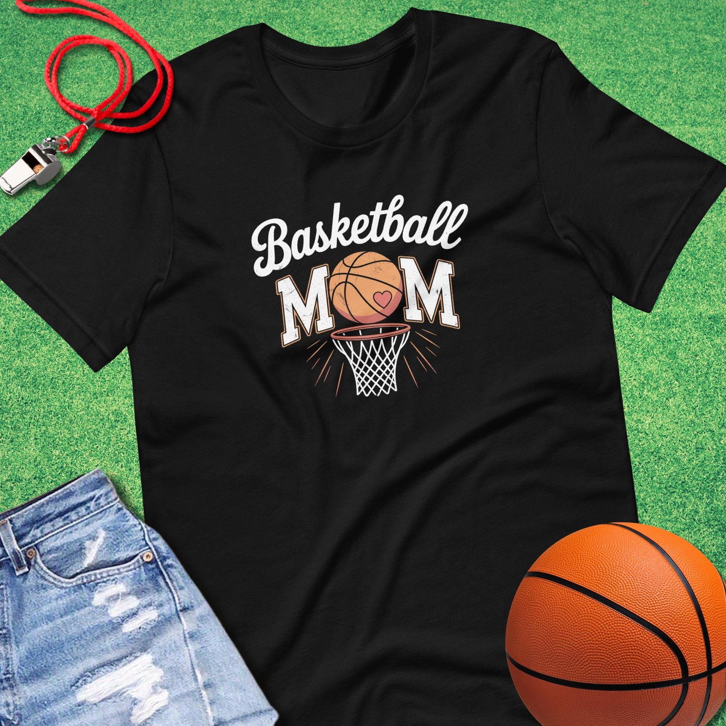 Basketball Mom Distressed T-Shirt in Black - Basketball Mom Tournament T-Shirt | Sideline Gods
