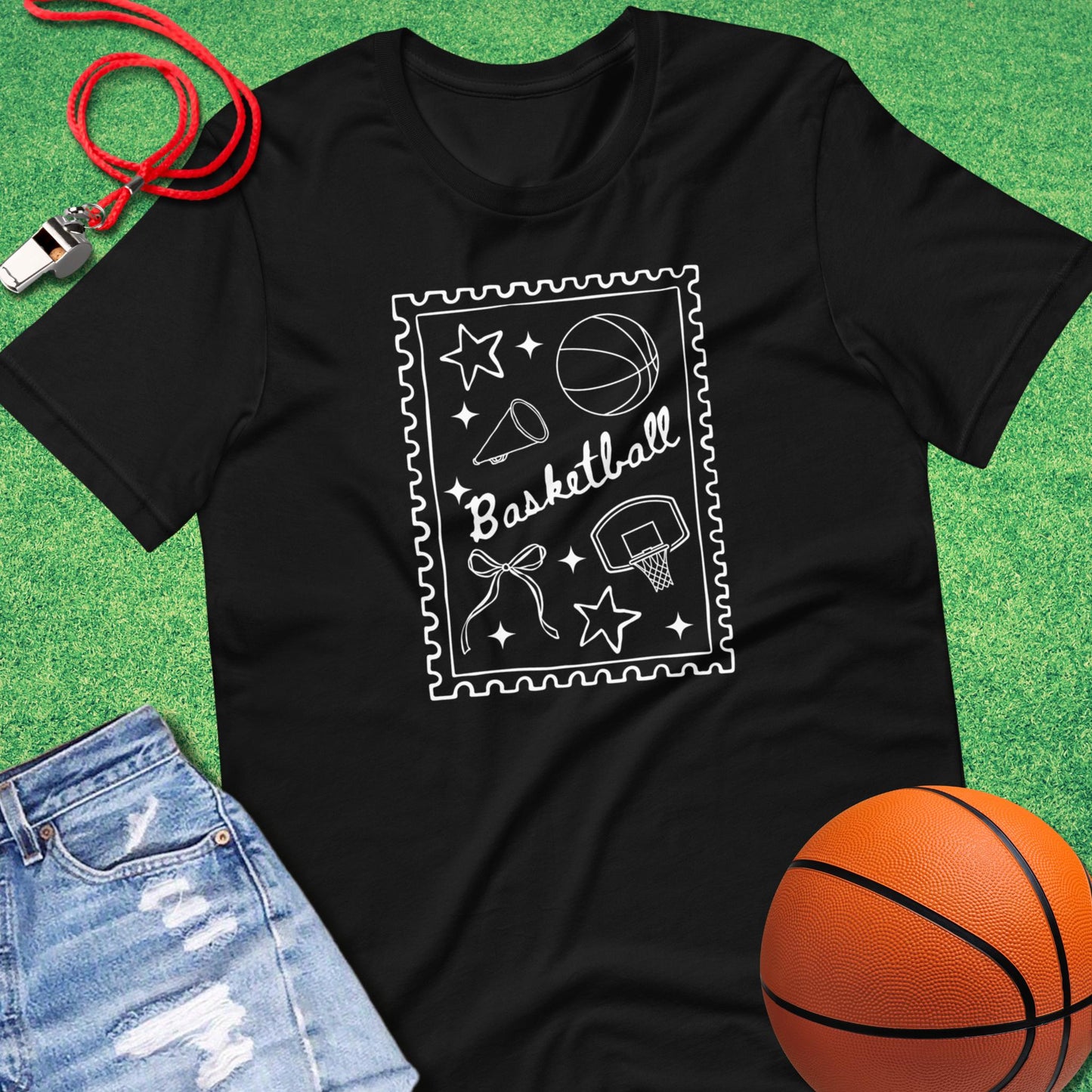 Basketball Stamp T-Shirt in Black - BBall Mom T-Shirt | Sideline Gods