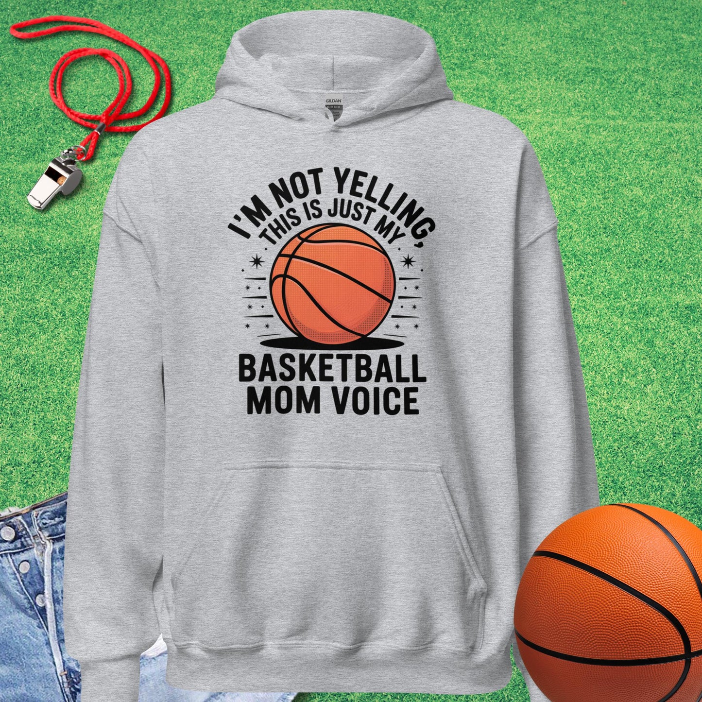 Basketball Voice Hoodie in Sport Grey - Basketball Mom Spirit | Sideline Gods
