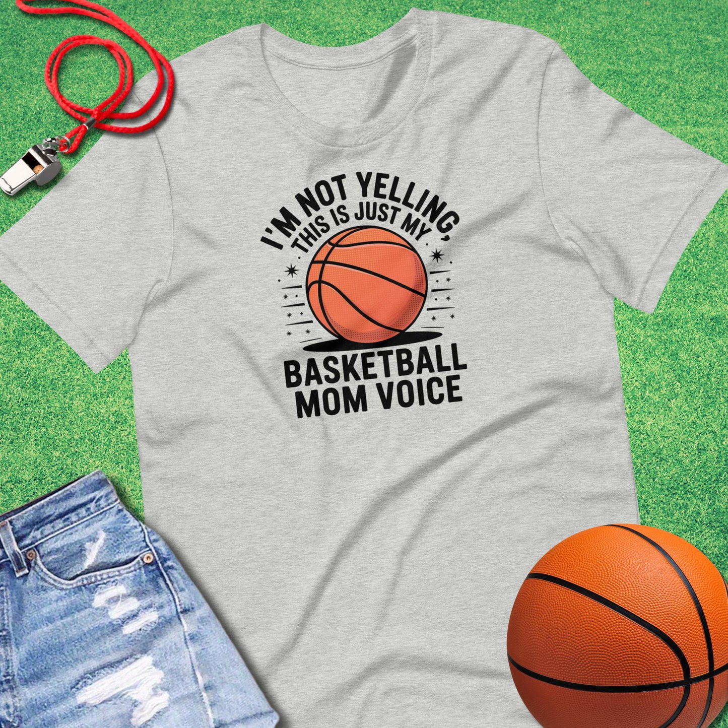 Basketball Voice T-Shirt in Athletic Heather - Basketball Mom Tournament T-Shirt | Sideline Gods