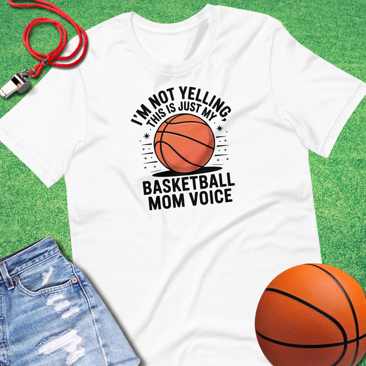 Basketball Voice T-Shirt in White - Basketball Mom T-Shirt | Sideline Gods