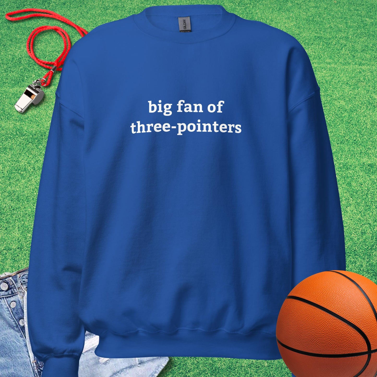 Big Fan of Three-Pointers Sweatshirt in Royal - Old School Basketball Sweatshirt | Sideline Gods
