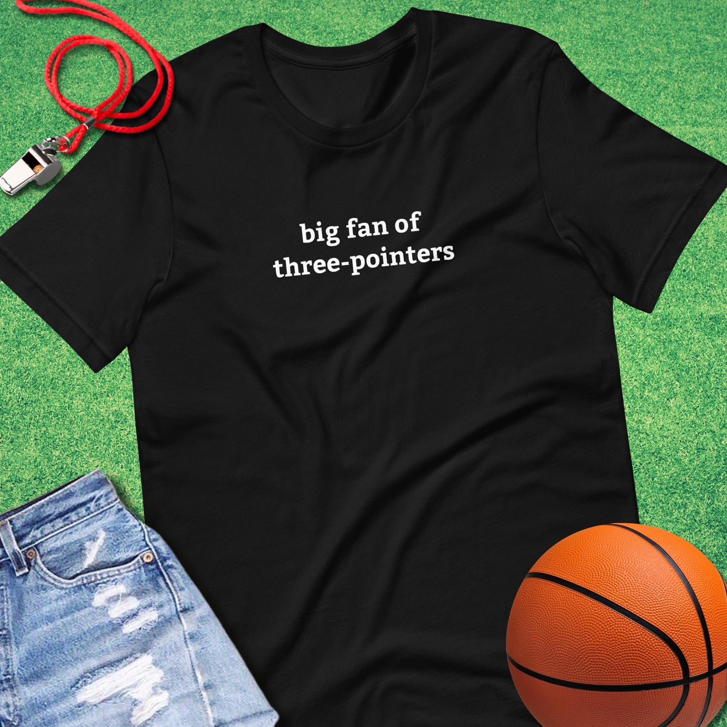 Big Fan of Three Pointers T-Shirt in Black - Classic Basketball Gear | Sideline Gods