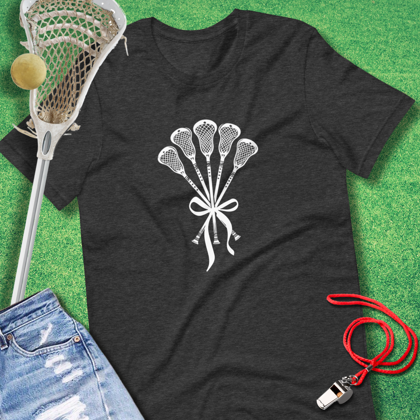 Bouquet of Lax T-Shirt in Dark Grey Heather - Lacrosse Mom Gift | Sideline Gods
