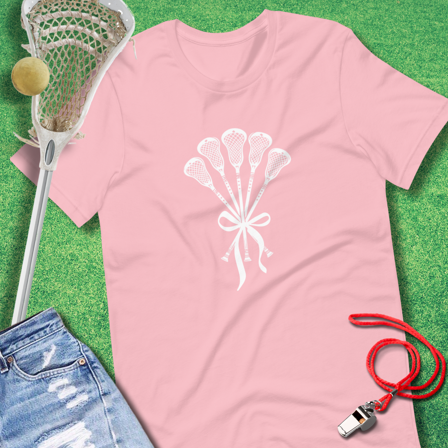 Bouquet of Lax T-Shirt in Pink - Lacrosse Mom Tournament T-Shirt | Sideline Gods