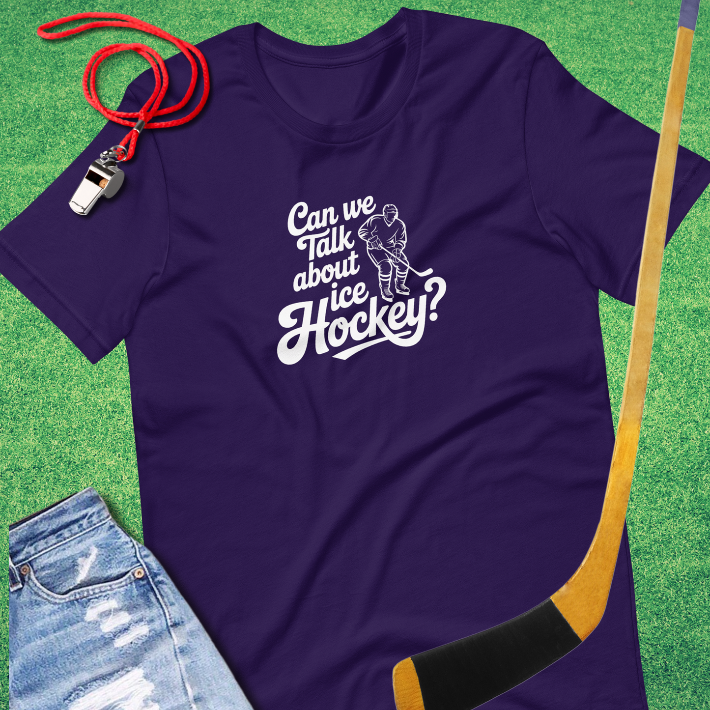 Can We Talk About Ice Hockey T-Shirt in Team Purple - Funny Hockey T-Shirt | Sideline Gods