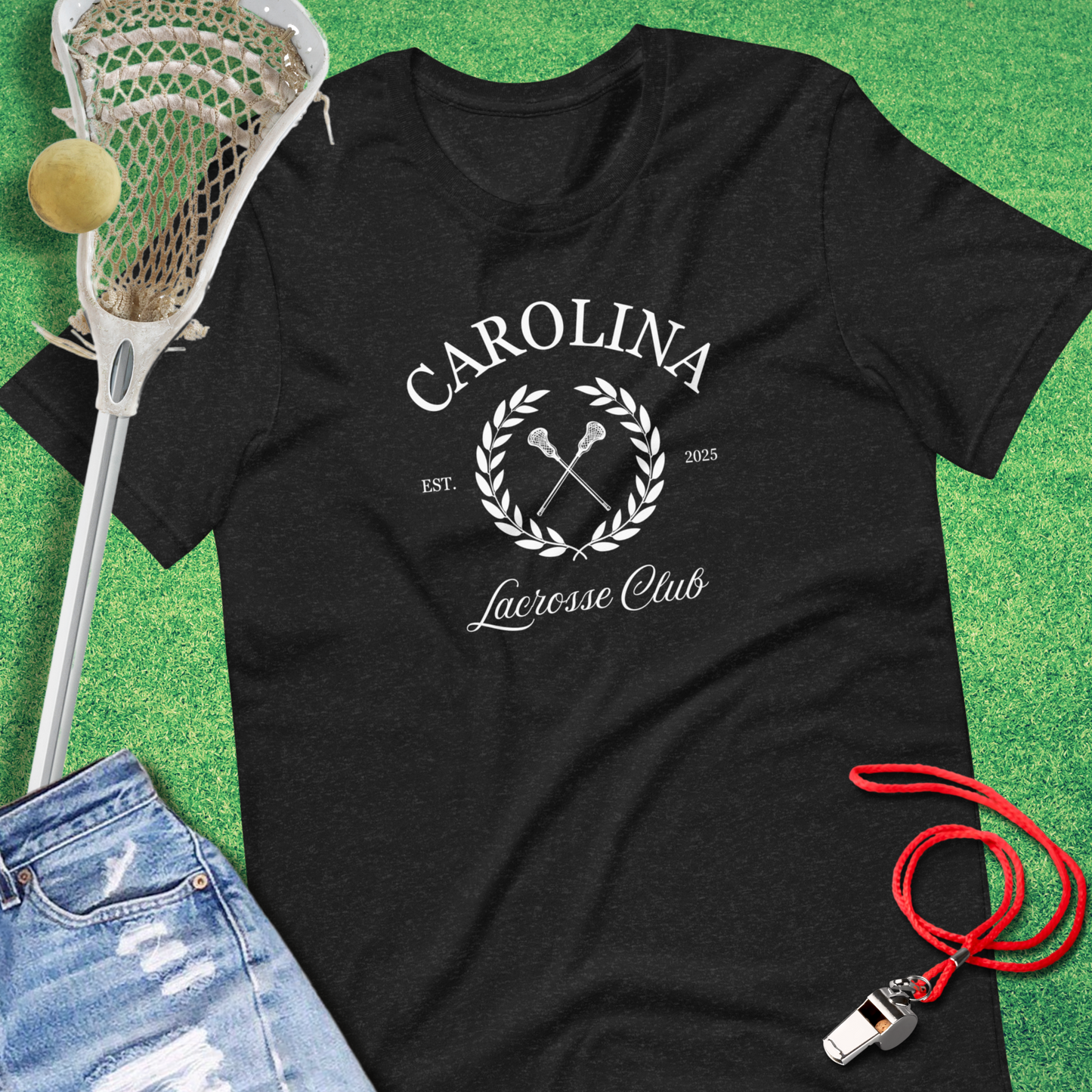 Carolina Lacrosse Club T-Shirt in Black Heather - State Pride Lacrosse T-Shirt | Sideline Gods