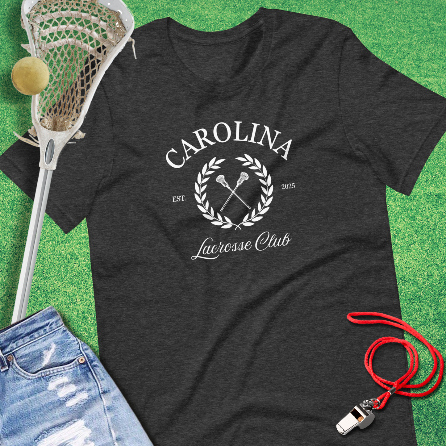 Carolina Lacrosse Club T-Shirt in Dark Grey Heather - Lax Carolina T-Shirt | Sideline Gods