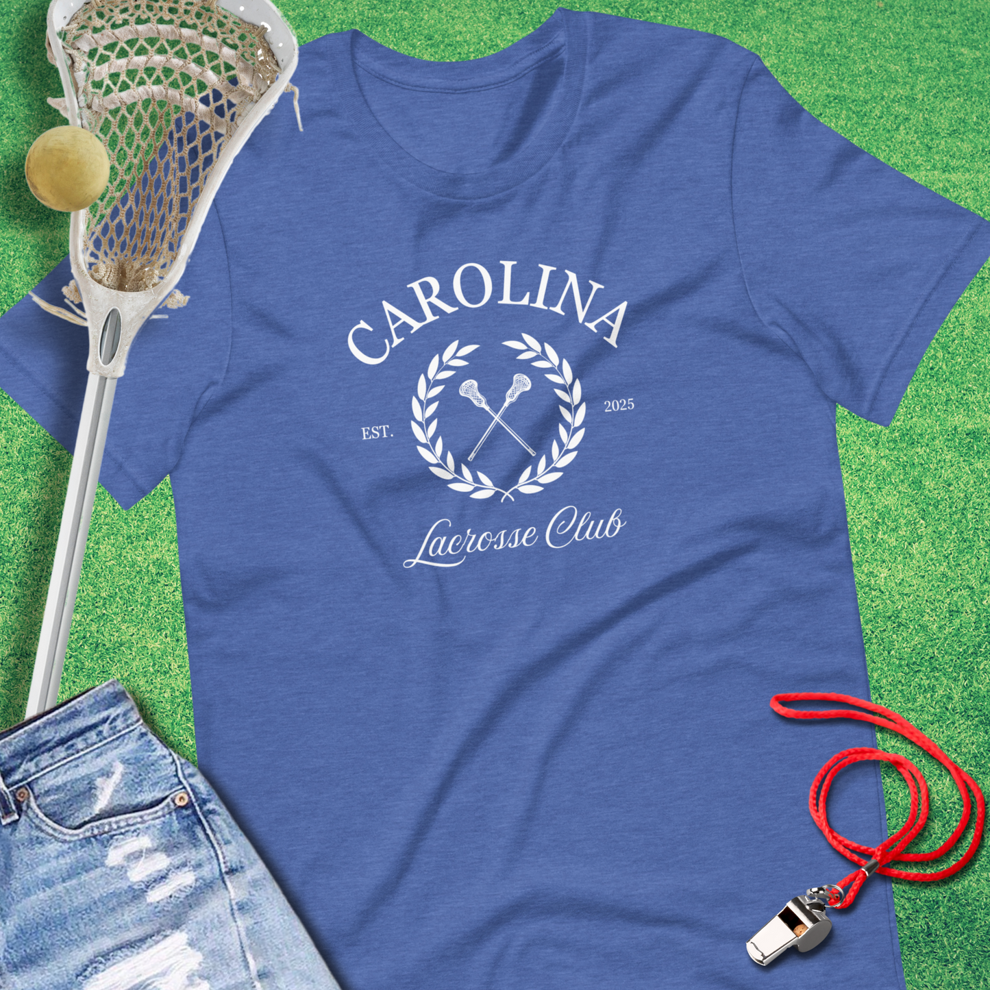 Carolina Lacrosse Club T-Shirt in Heather True Royal - Lacrosse Carolina T-Shirt | Sideline Gods