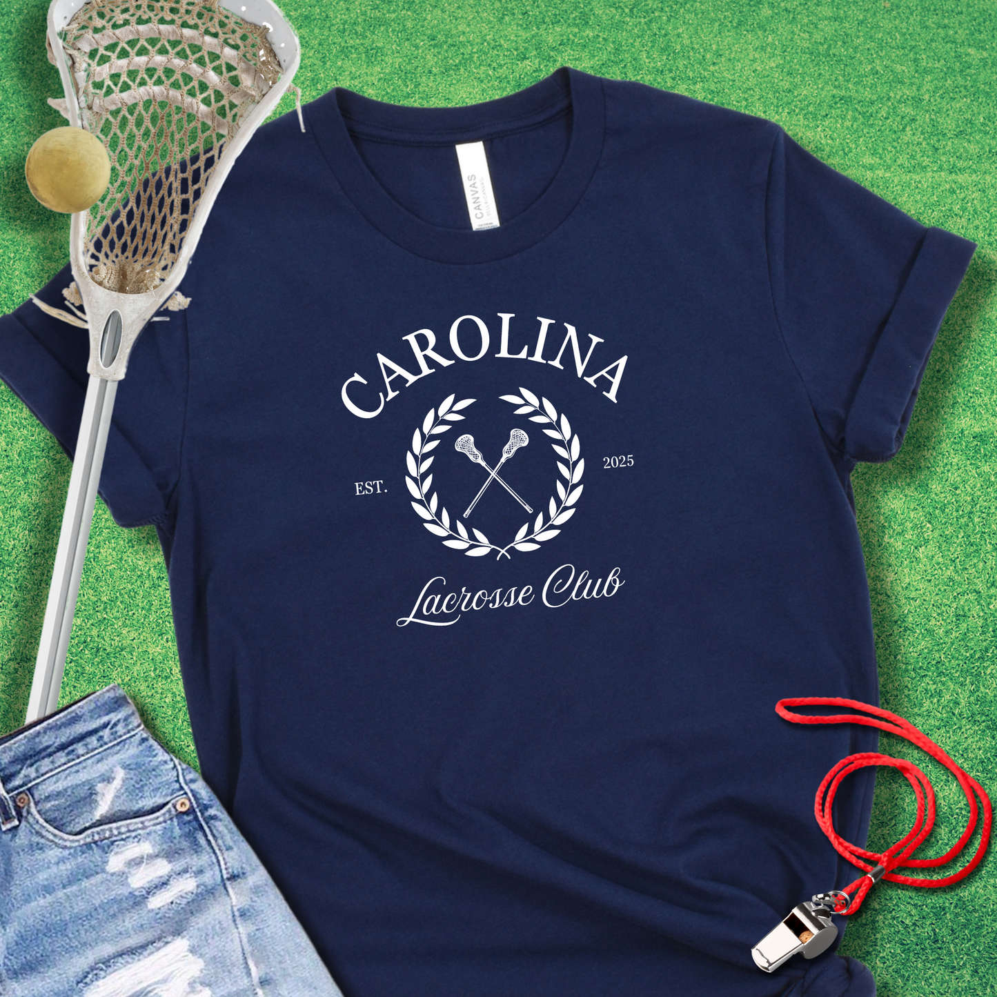 Carolina Lacrosse Club T-Shirt in Navy - Carolina Lax T-Shirt | Sideline Gods