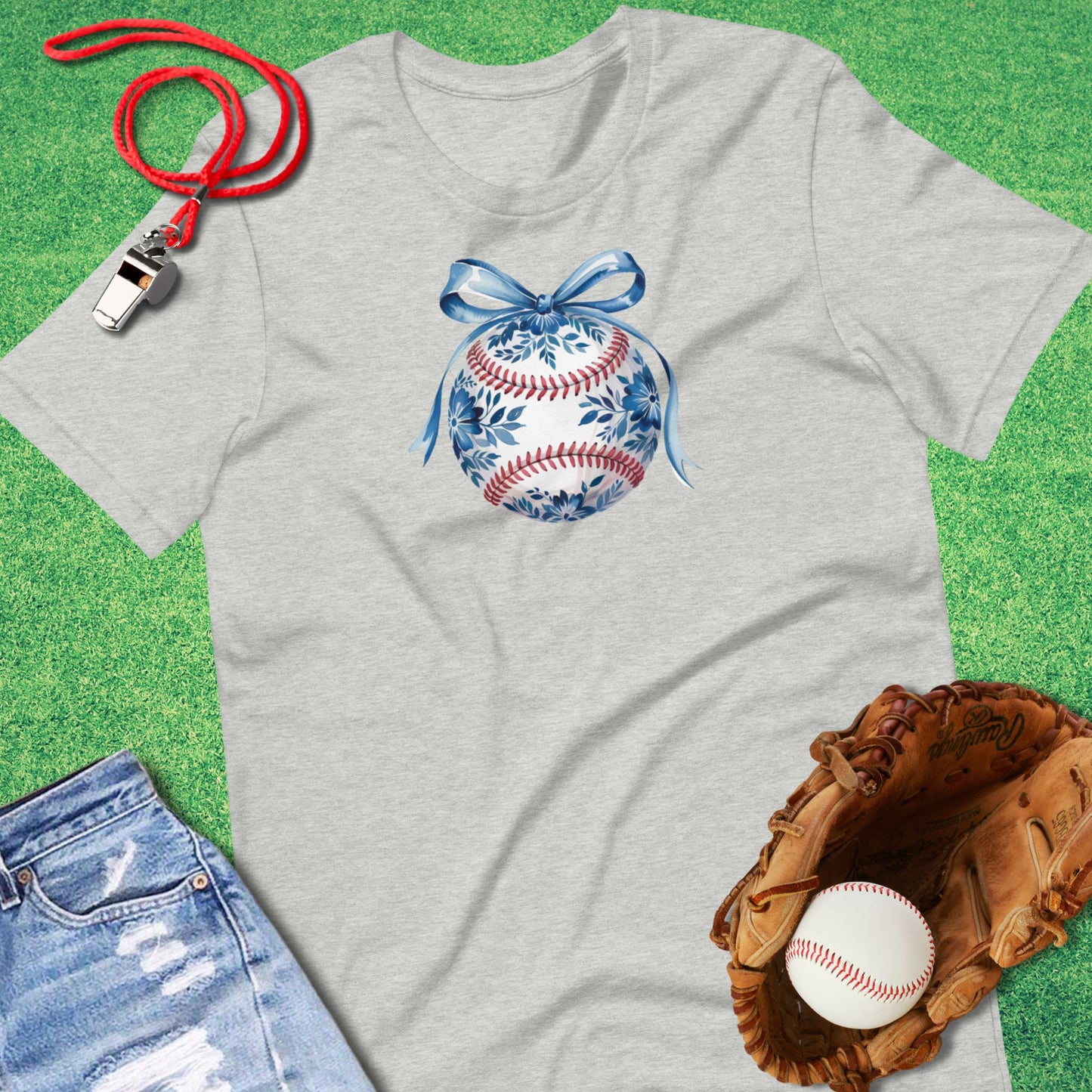 Chinoiserie Baseball T-Shirt in Athletic Heather - Bold Baseball Gear for Players and Fans | Sideline Gods