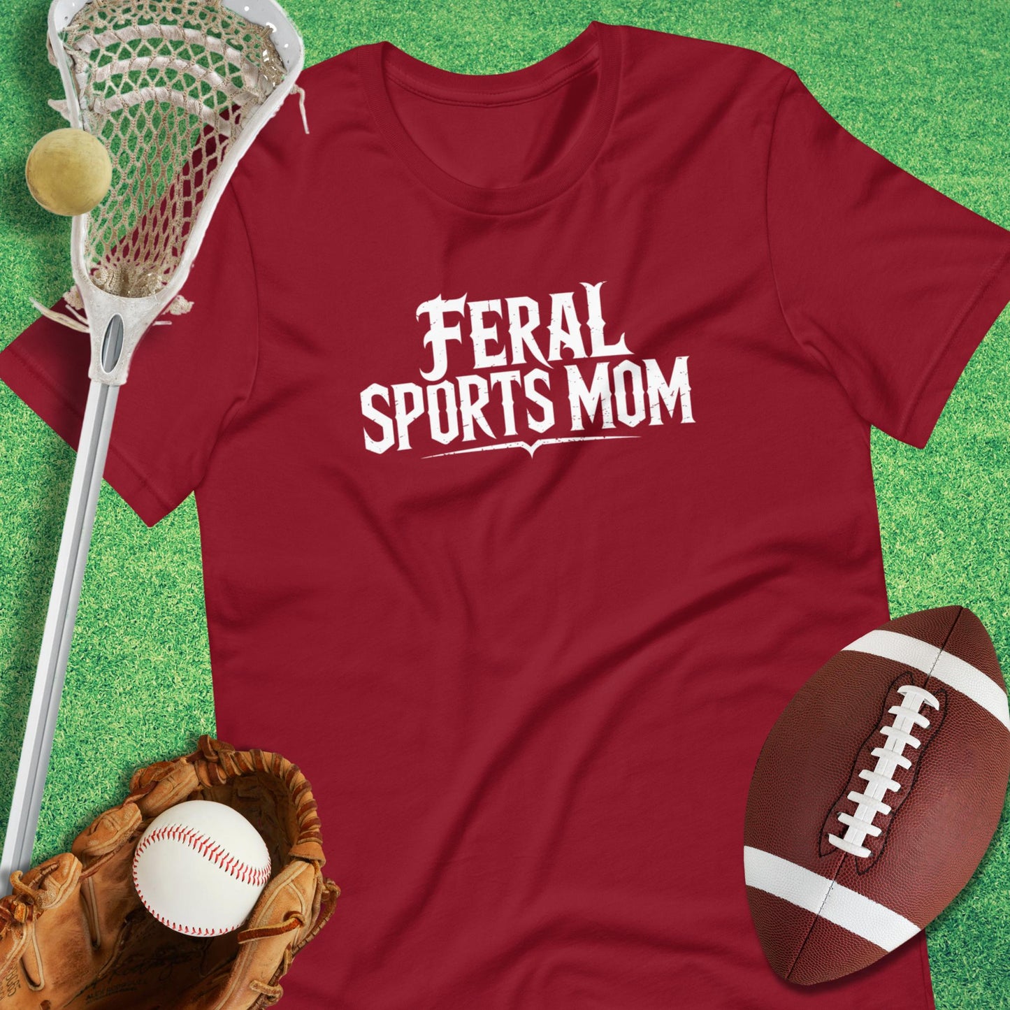Feral Sports Mom T-Shirt in Cardinal - Sports Mom Gift | Sideline Gods