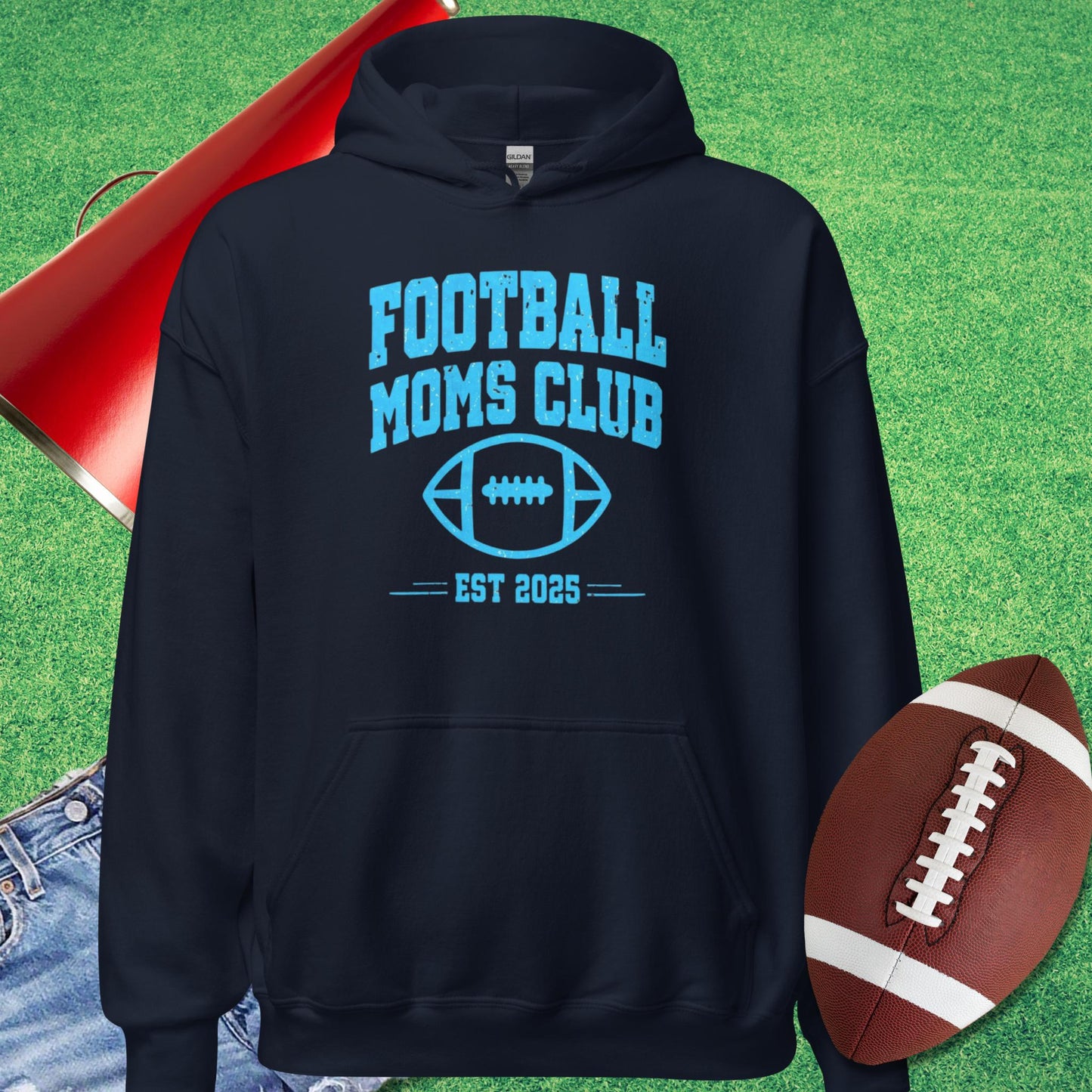 Football Moms Club Hoodie in Navy - Football Mom Present Ideas by Sideline Gods
