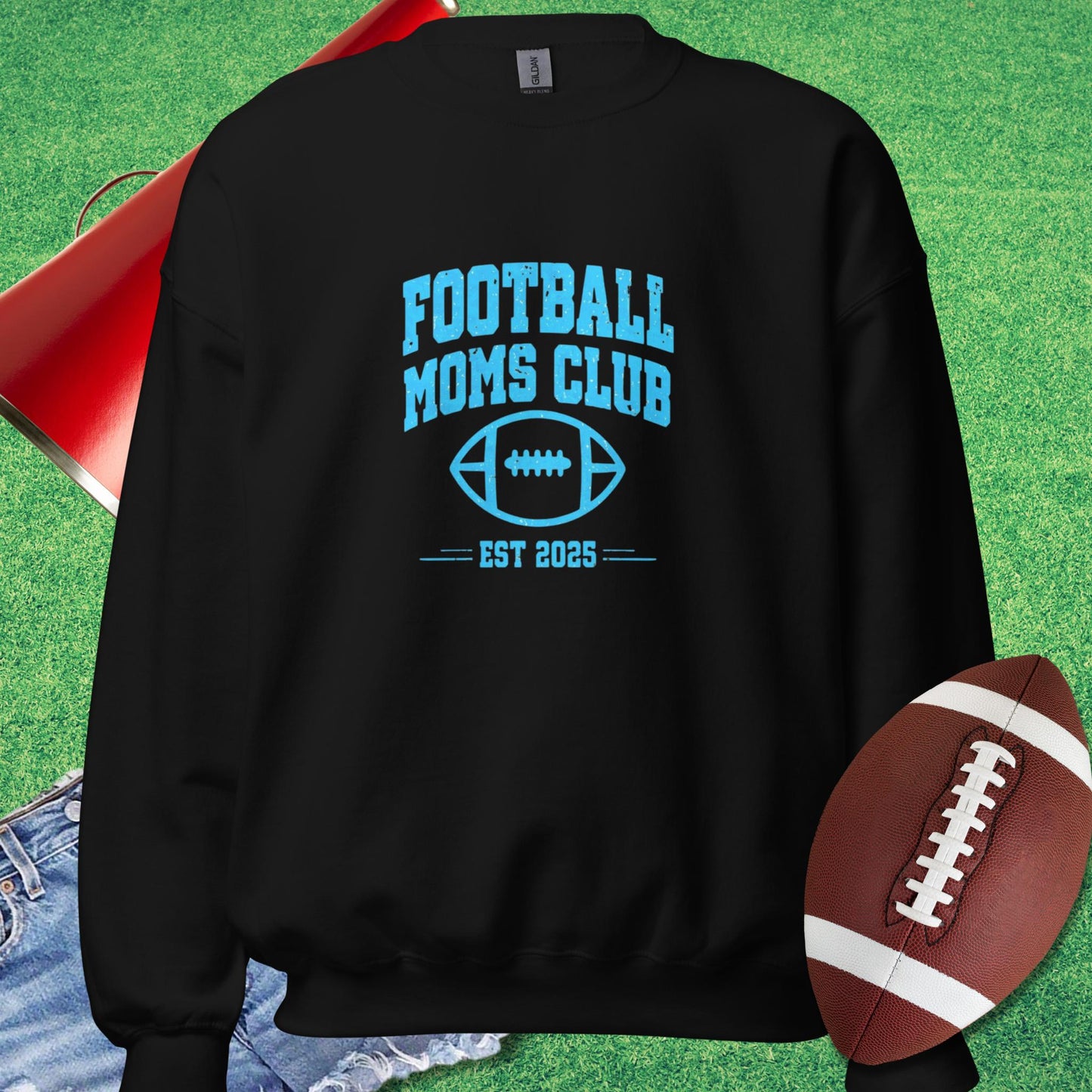 Football Moms Club Sweatshirt in Black - Sports Mom Gifts by Sideline Gods