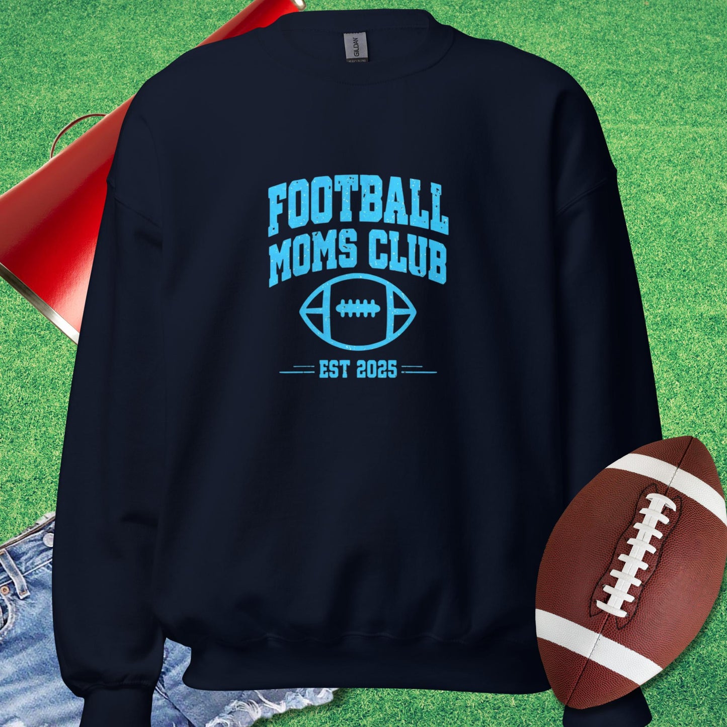 Football Moms Club Sweatshirt in Navy - Football Mom Christmas Gifts by Sideline Gods