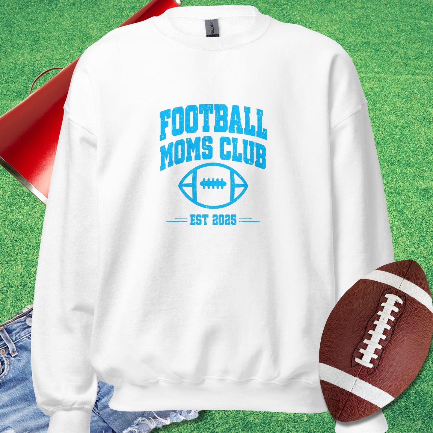 Football Moms Club Sweatshirt in White - Football Mom Present Ideas by Sideline Gods