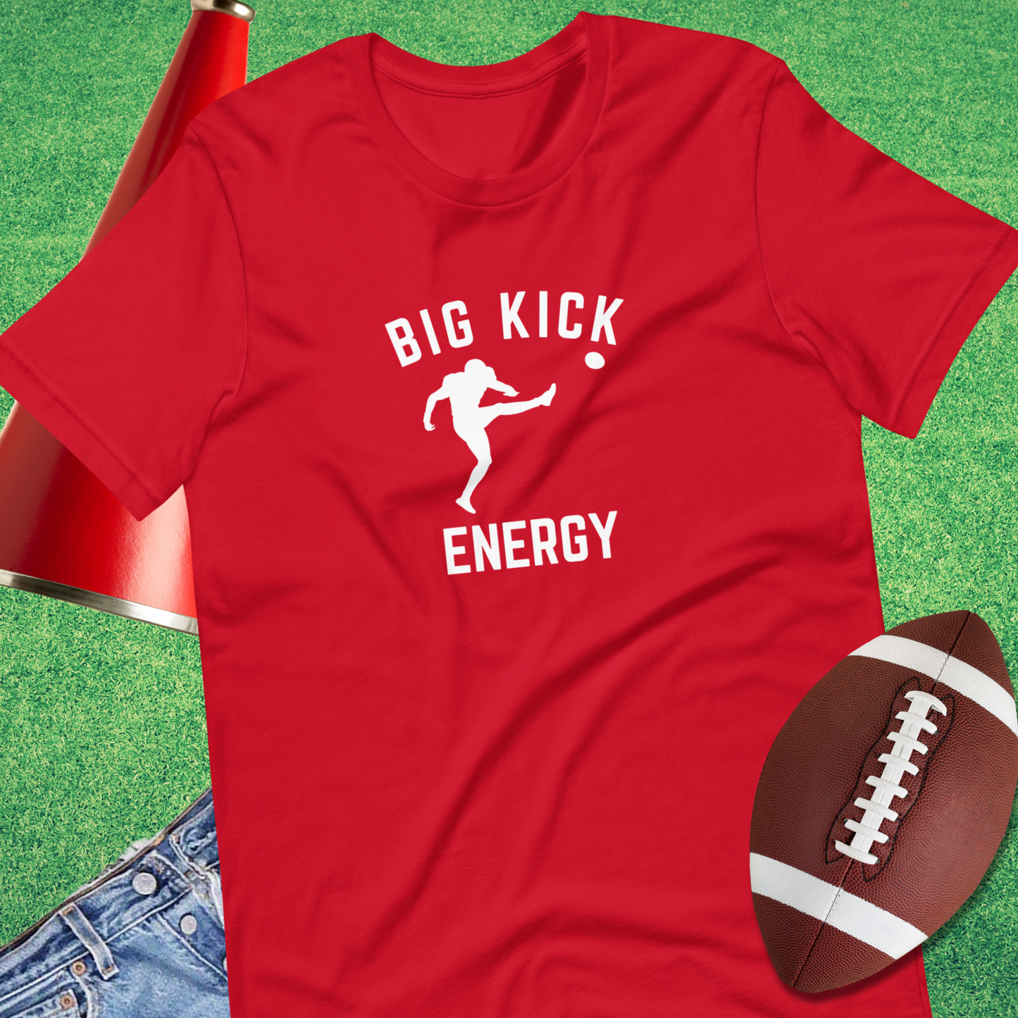 Big Kicker Energy Football T-Shirt