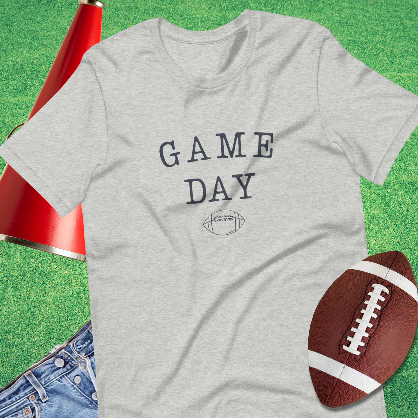 Vintage style football shirt with typewriter lettering gray