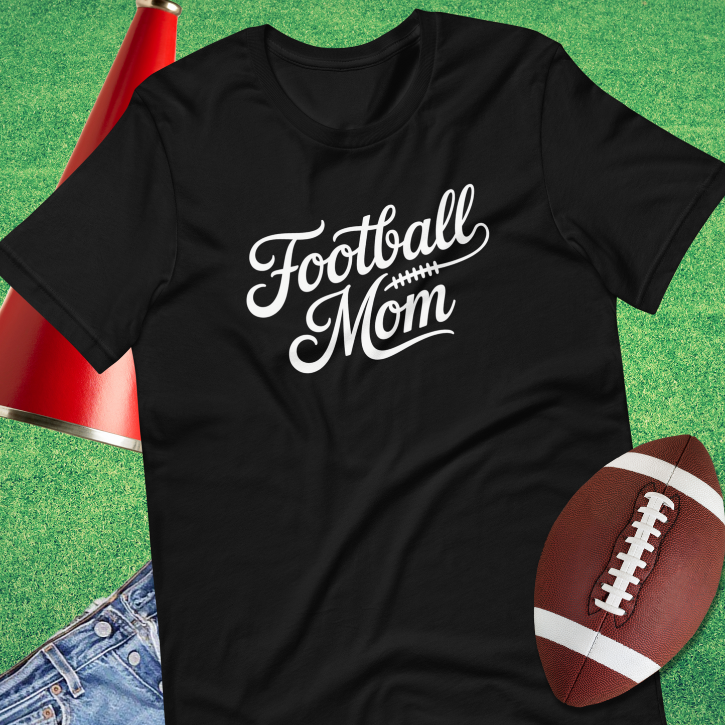 football mom shirt styled for casual game-day outfits elegant font gift