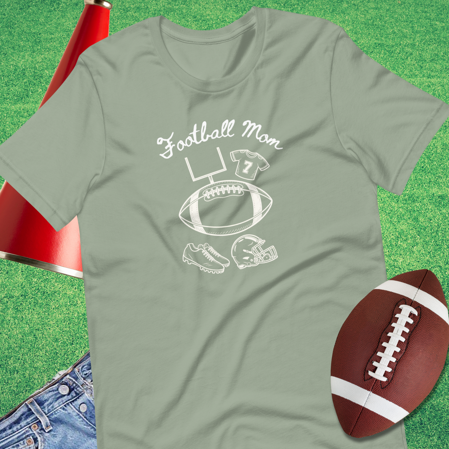Football Mom Doodle T-Shirt