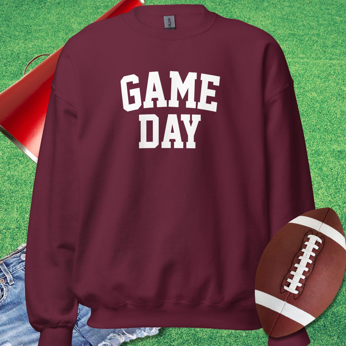 Game Day Sweatshirt in Maroon - football game Sweatshirt by Sideline Gods