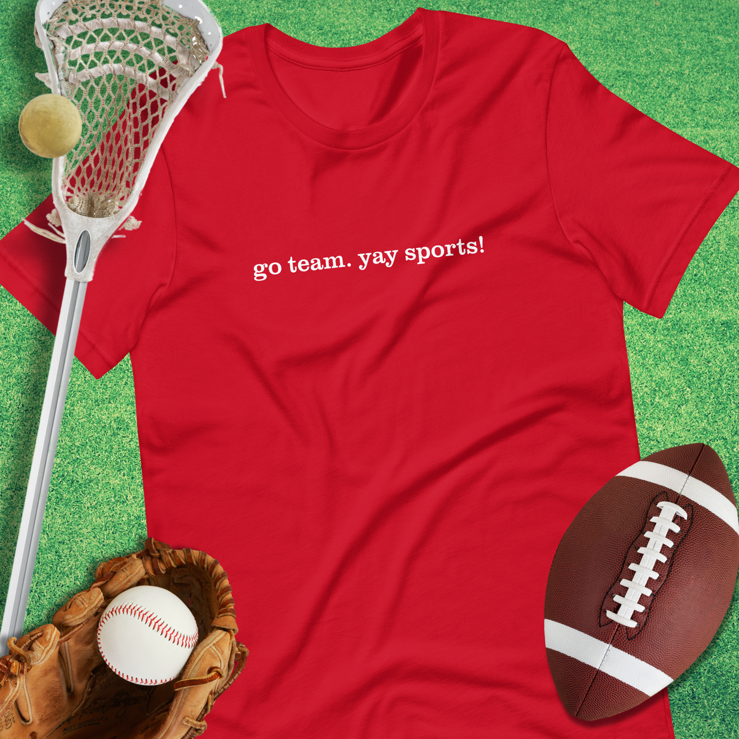 Go Team Yay Sports T-Shirt in Red - sports parents T-Shirt funny | Sideline Gods