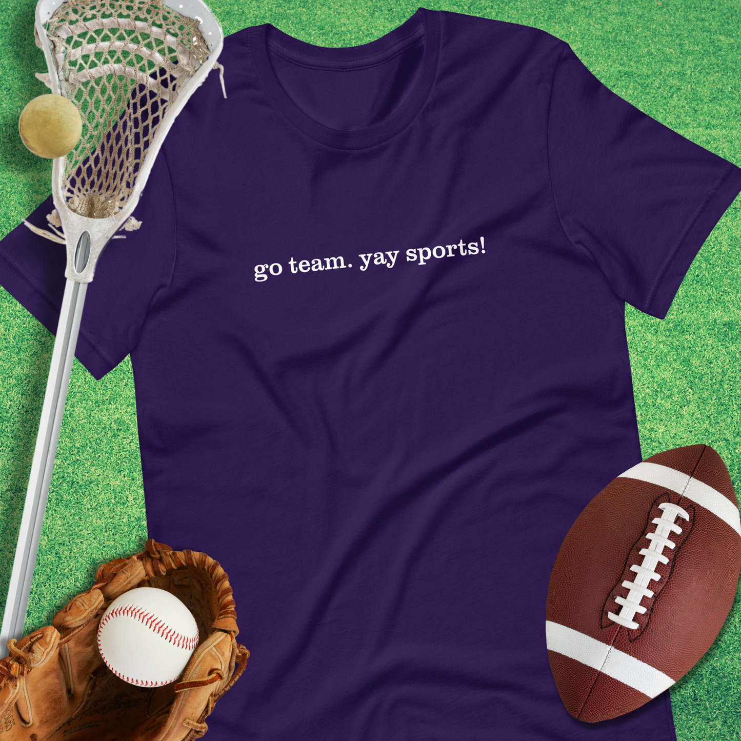 Go Team Yay Sports T-Shirt in Team Purple - sports humor T-Shirt | Sideline Gods