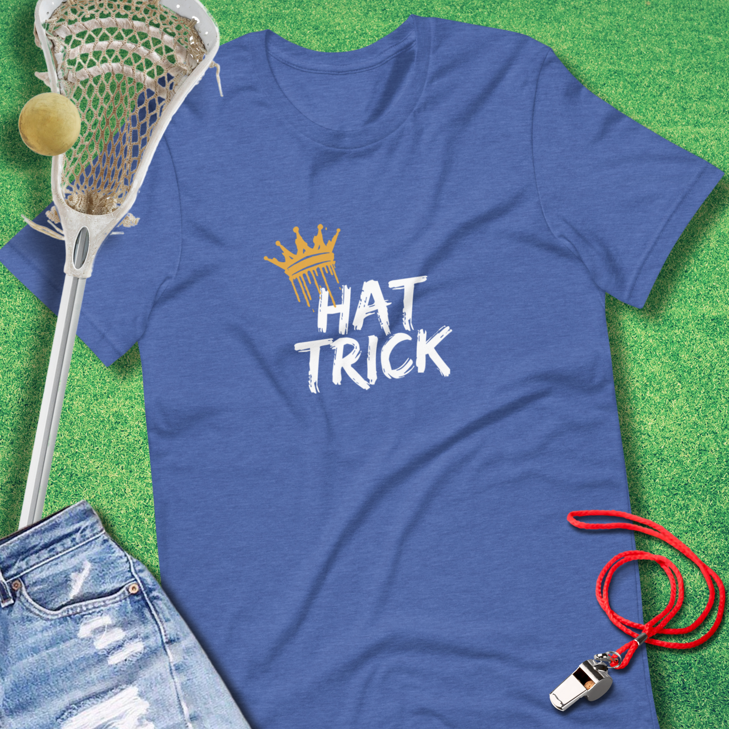 Hat Trick T-Shirt in Heather True Royal - Lacrosse Apparel for Players and Fans | Sideline Gods