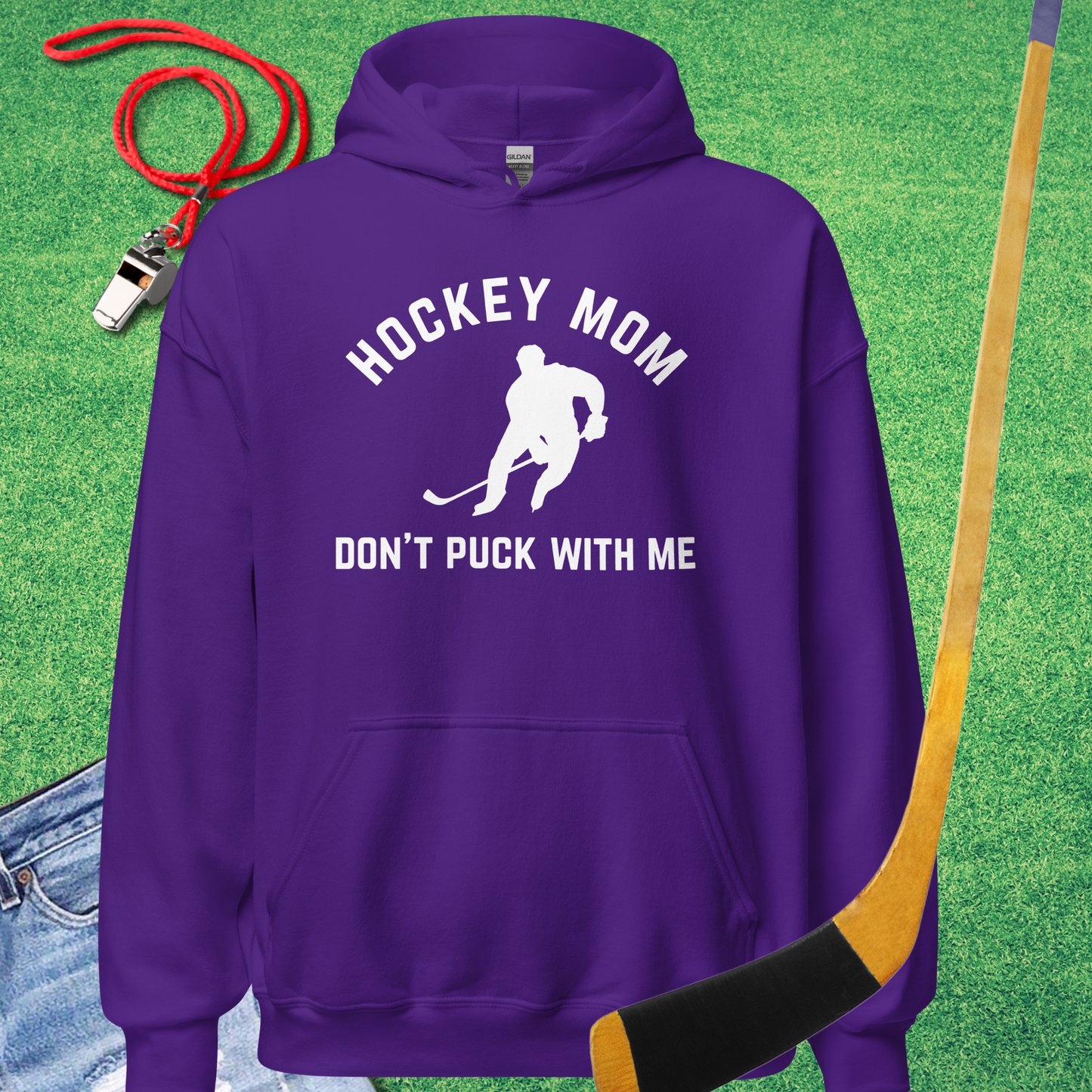 Hockey Mom Don't Puck With Me Hoodie in Purple - Ice Hockey Mom Gift | Sideline Gods