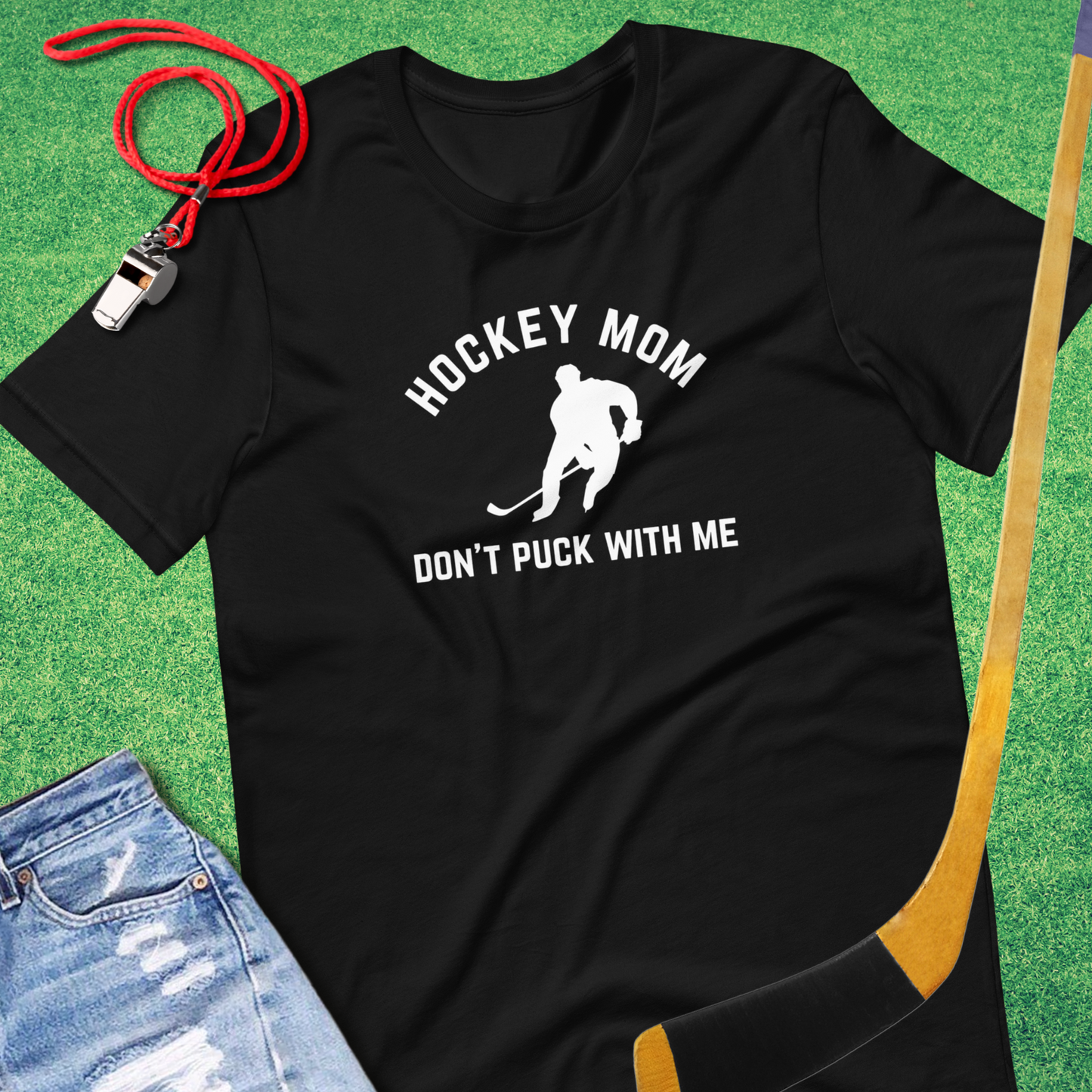 Hockey Mom Don't Puck With Me T-Shirt in Black - Ice Hockey Mom Tournament T-Shirt | Sideline Gods